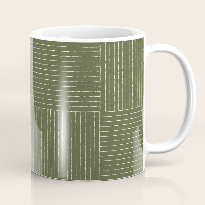 Lines III (Moss Green) Coffee Mug Gallery Image 1