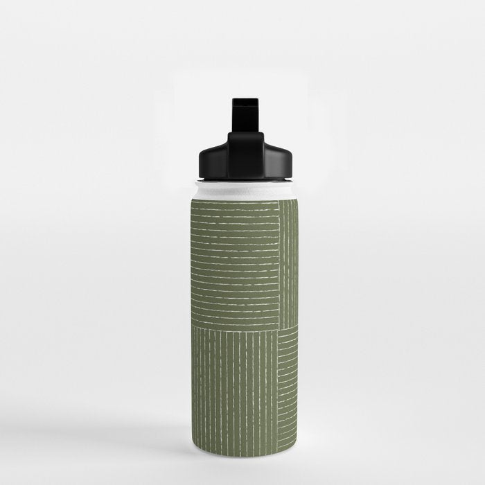 Lines III (Moss Green) Water Bottle Gallery Image 2