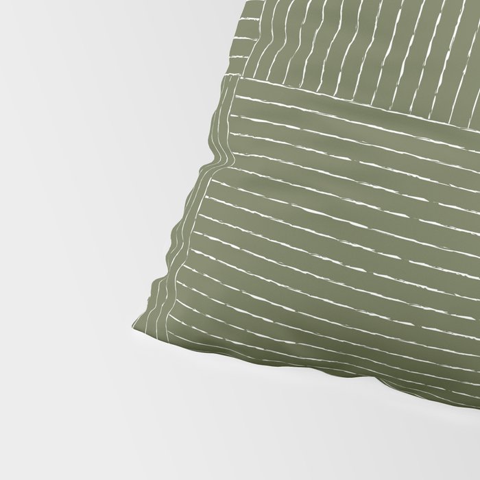 Lines III (Moss Green) Pillow Sham Gallery Image 4