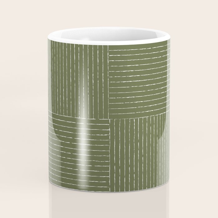 Lines III (Moss Green) Coffee Mug Gallery Image 4