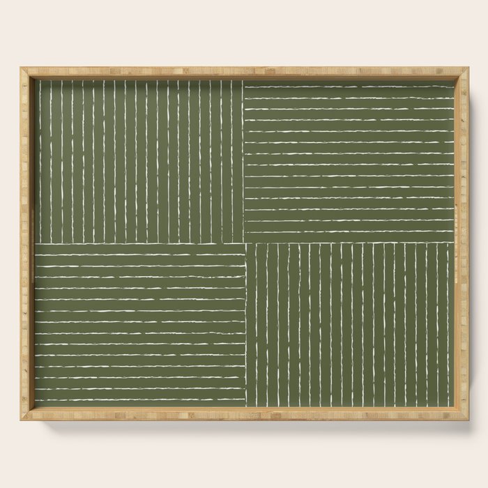 Lines III (Moss Green) Serving Tray Gallery Image 1