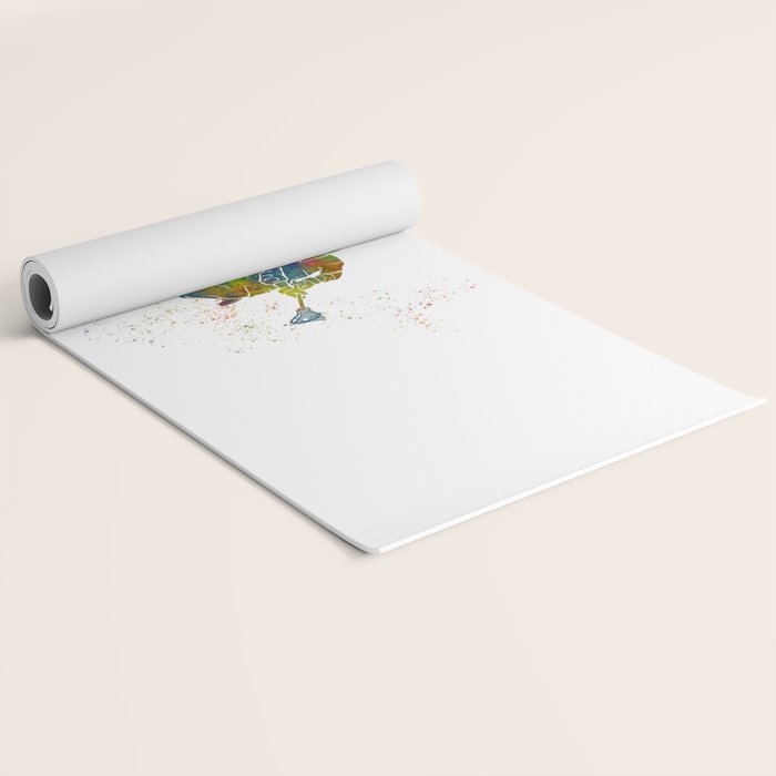 Lacrosse in watercolor Yoga Mat Gallery Image 2