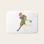 Lacrosse in watercolor Bath Mat Gallery Image 1