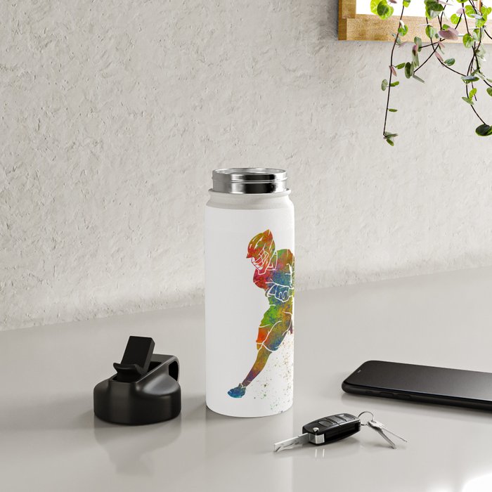 Lacrosse in watercolor Water Bottle Gallery Image 4