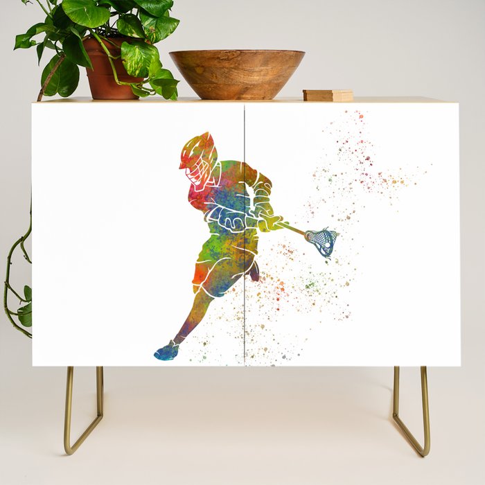 Lacrosse in watercolor Credenza Gallery Image 1