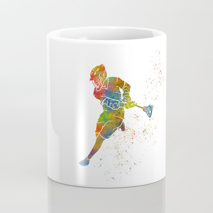 Lacrosse in watercolor Coffee Mug Gallery Image 4