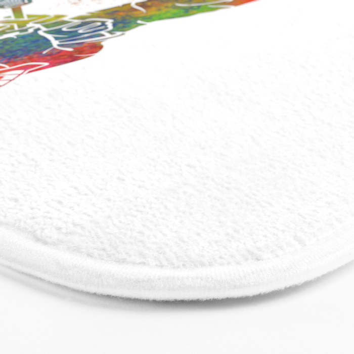 Lacrosse in watercolor Bath Mat Gallery Image 3