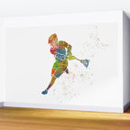 Lacrosse in watercolor Wall Mural Gallery Image 2