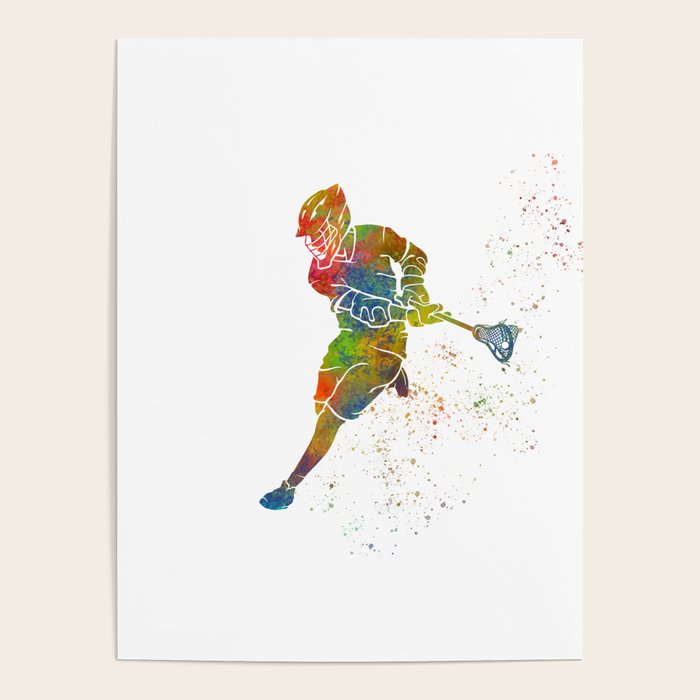Lacrosse in watercolor Poster Gallery Image 4