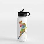 Lacrosse in watercolor Water Bottle Gallery Image 1