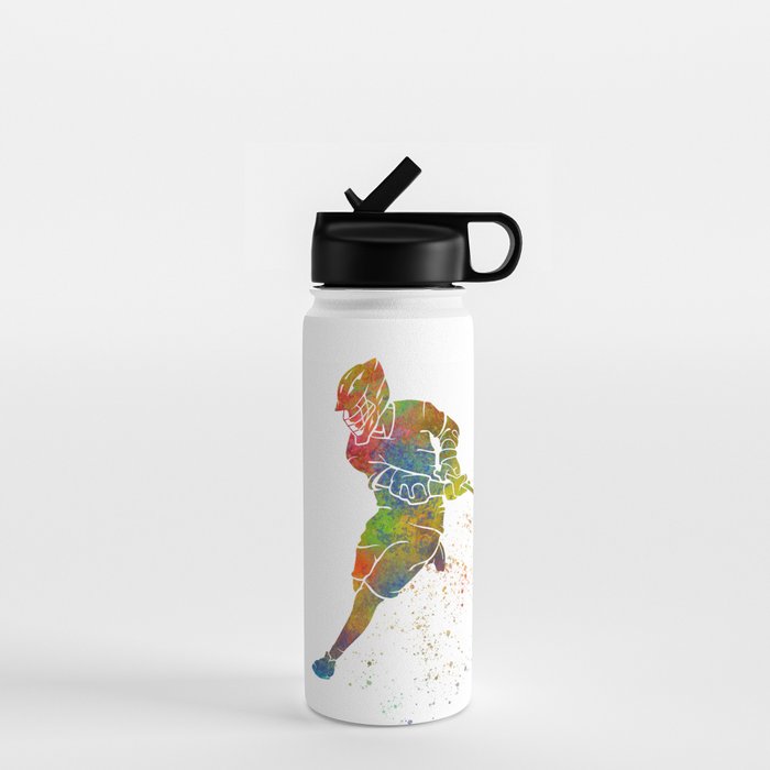 Lacrosse in watercolor Water Bottle Gallery Image 1