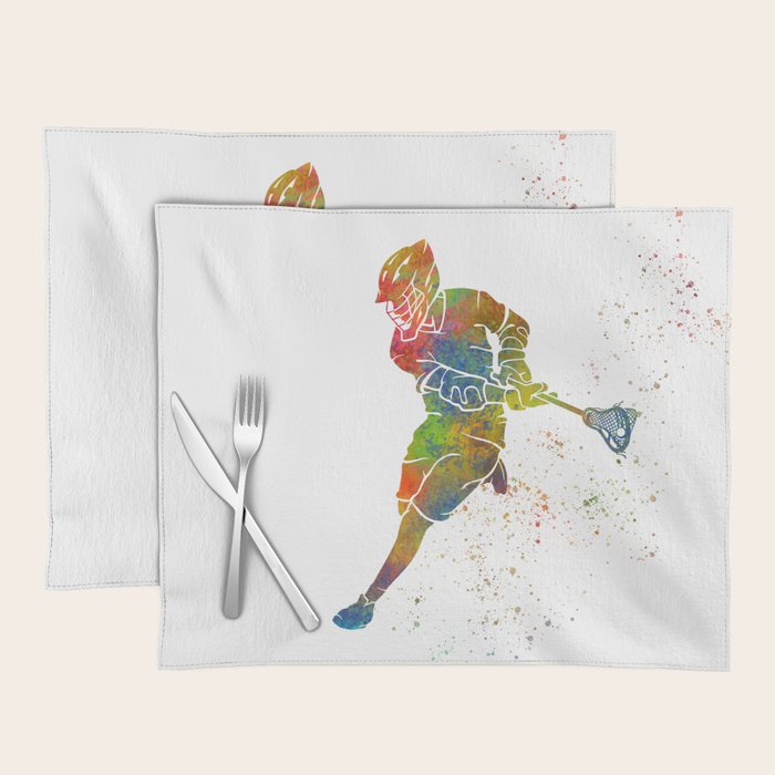 Lacrosse in watercolor Placemat Gallery Image 1