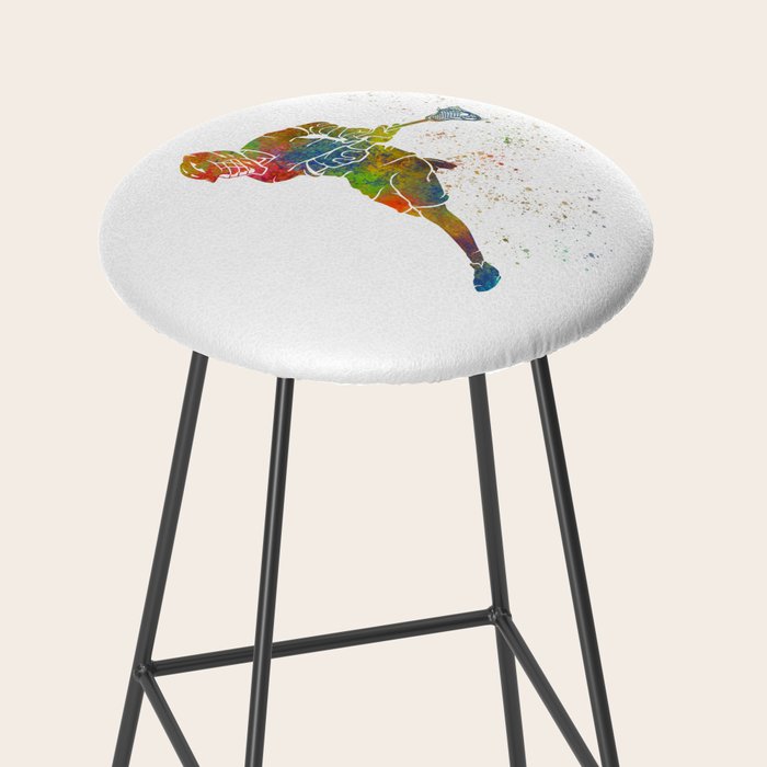 Lacrosse in watercolor Stool Gallery Image 2
