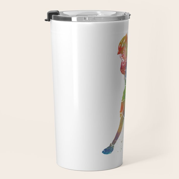 Lacrosse in watercolor Travel Mug Gallery Image 3