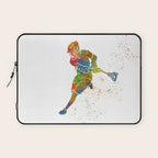 Lacrosse in watercolor Laptop Sleeve Gallery Image 1