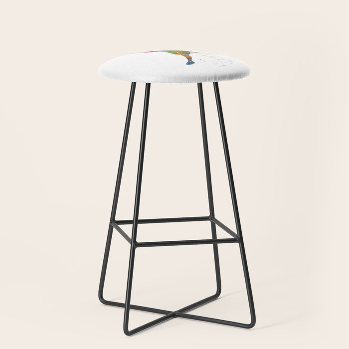 Lacrosse in watercolor Stool Gallery Image 1