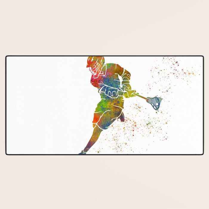 Lacrosse in watercolor Desk Mat Gallery Image 3