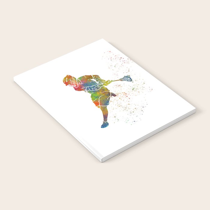 Lacrosse in watercolor Notebook Gallery Image 1