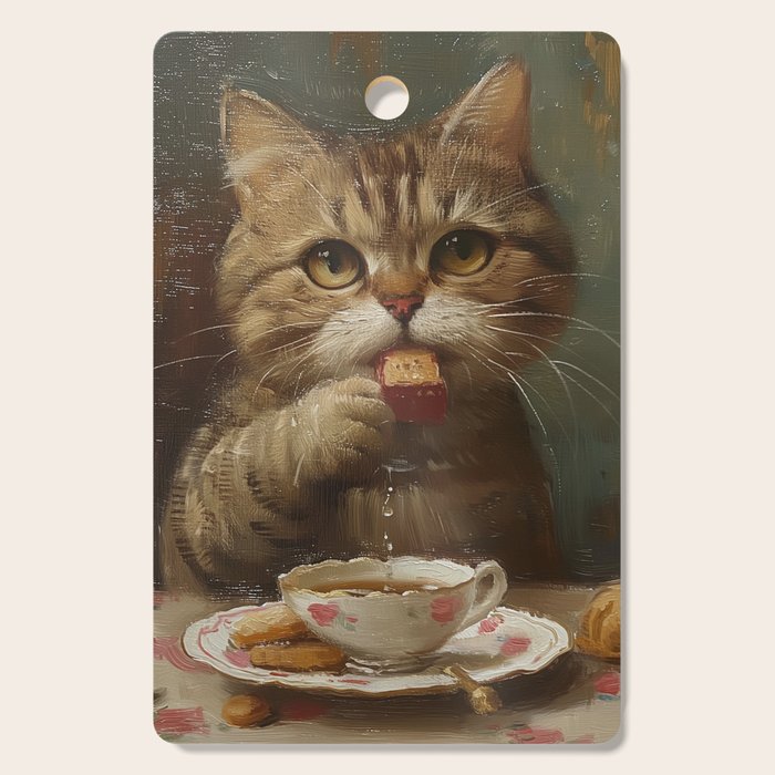 Tea Time Cat V Cutting Board Gallery Image 1