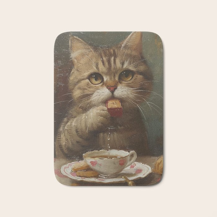 Tea Time Cat V Bath Mat Gallery Image 1