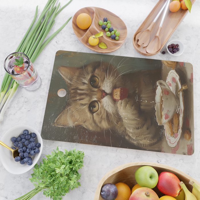 Tea Time Cat V Cutting Board Gallery Image 2