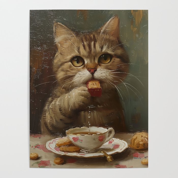 Tea Time Cat V Poster Gallery Image 1