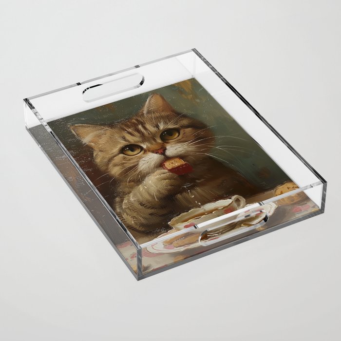 Tea Time Cat V Acrylic Tray Gallery Image 1