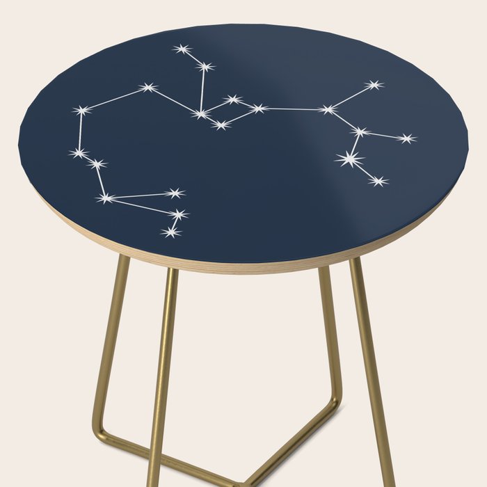 Sagittarius Zodiac Star Constellation Line Art Dark Blue Side Table Gallery Image 2