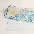 Garden Florals, Yellow, Teal, Gray Wrapping Paper Gallery Image 2