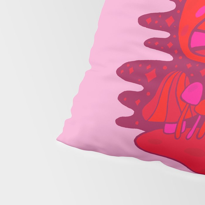 Pink Mushrooms Pillow Sham Gallery Image 4