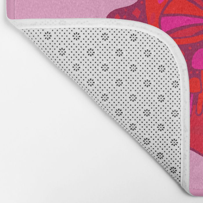 Pink Mushrooms Bath Mat Gallery Image 2