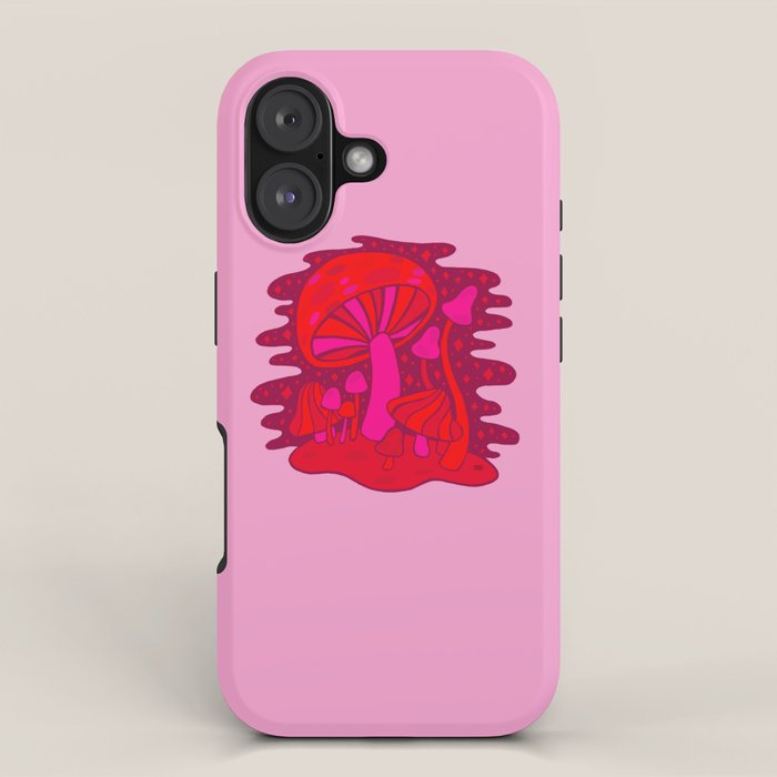 Pink Mushrooms iPhone Case Gallery Image 1