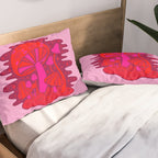 Pink Mushrooms Pillow Sham Gallery Image 2