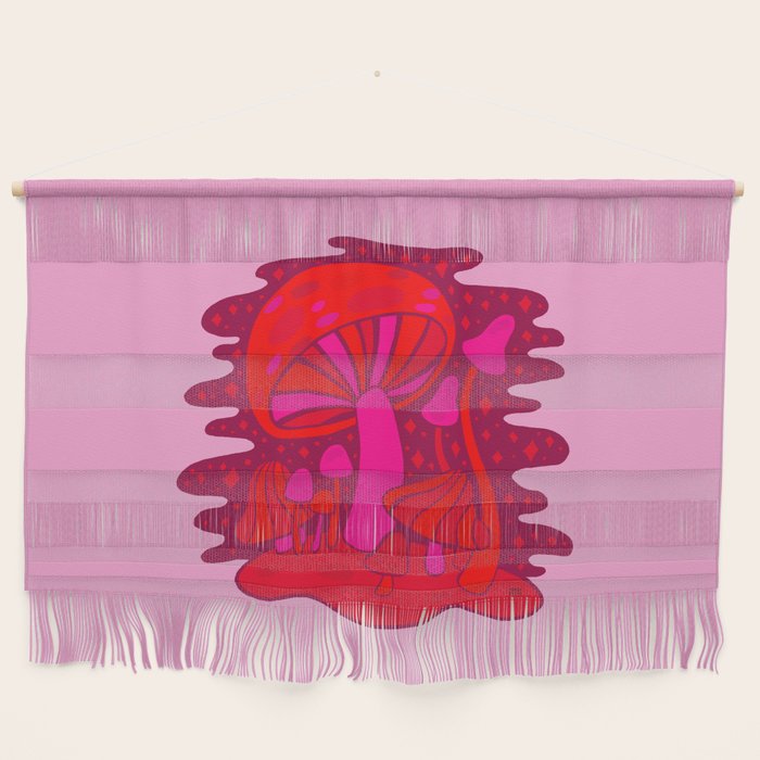 Pink Mushrooms Wall Hanging Gallery Image 1