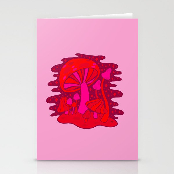Pink Mushrooms Stationery Card Gallery Image 2