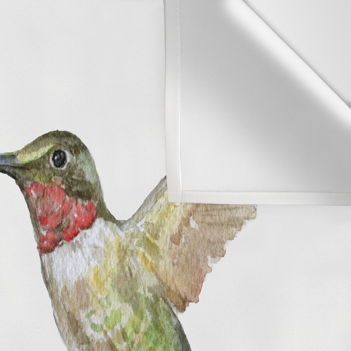 Ruby Throated Hummingbird Watercolor Wall Tapestry Gallery Image 3