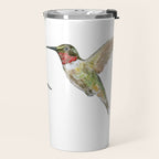 Ruby Throated Hummingbird Watercolor Travel Mug Gallery Image 2