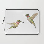Ruby Throated Hummingbird Watercolor Laptop Sleeve Gallery Image 1