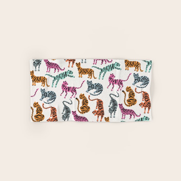 Tiger Collection - Pink & Blue Palette Bath Towel Gallery Image 1