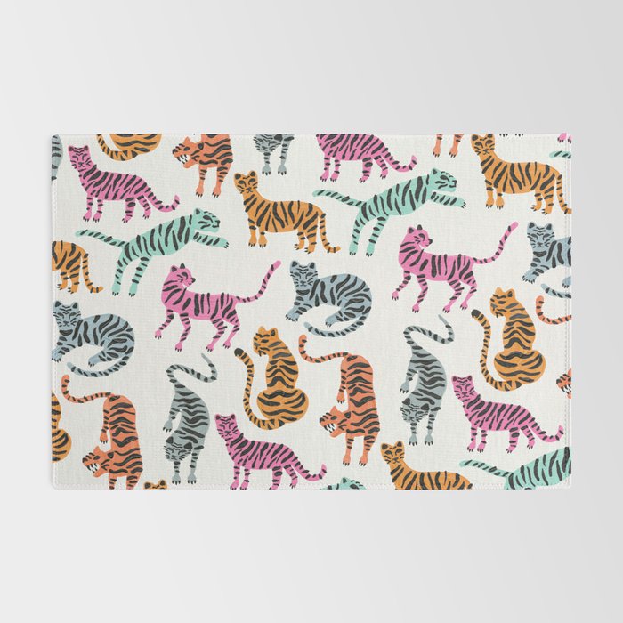 Tiger Collection - Pink & Blue Palette Rug Gallery Image 2