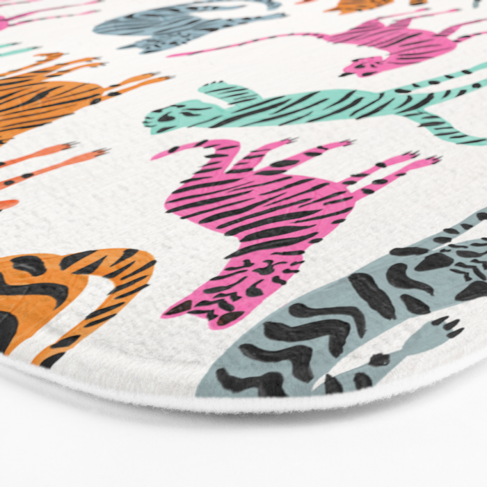 Tiger Collection - Pink & Blue Palette Bath Mat Gallery Image 3