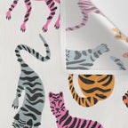 Tiger Collection - Pink & Blue Palette Wall Tapestry Gallery Image 3