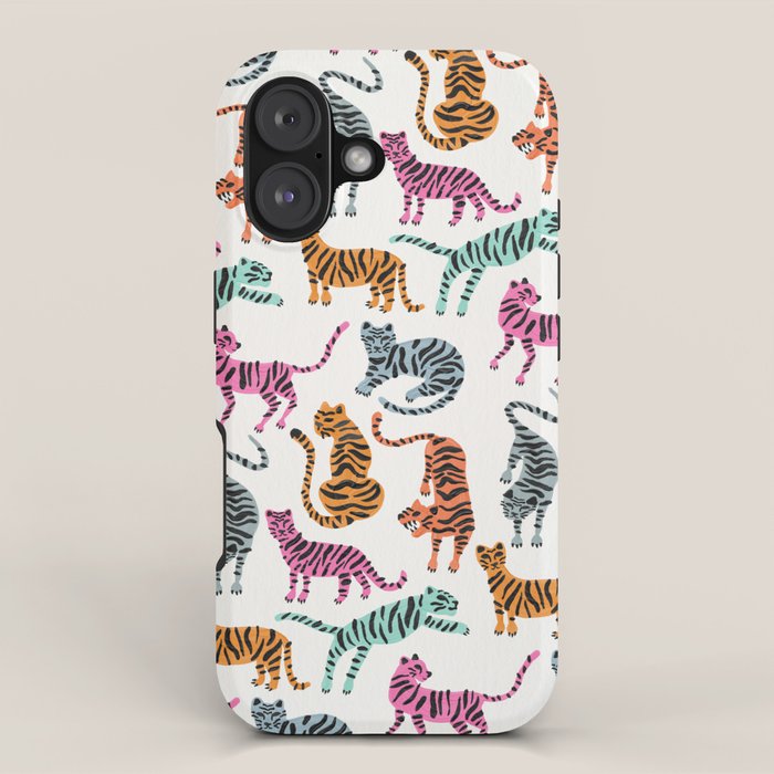 Tiger Collection - Pink & Blue Palette iPhone Case Gallery Image 1