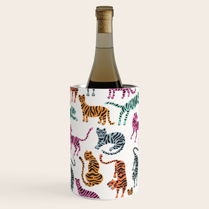 Tiger Collection - Pink & Blue Palette Wine Chiller Gallery Image 1