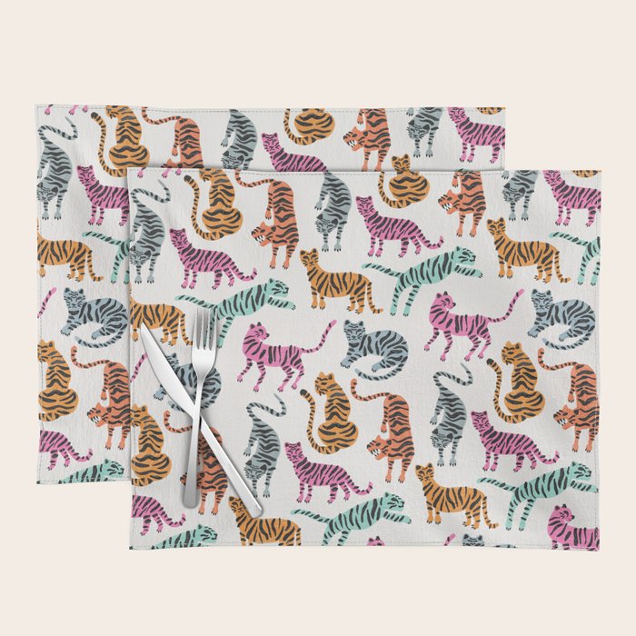 Tiger Collection - Pink & Blue Palette Placemat Gallery Image 1