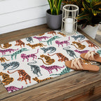 Tiger Collection - Pink & Blue Palette Outdoor Rug Gallery Image 2