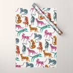 Tiger Collection - Pink & Blue Palette Wrapping Paper Gallery Image 1