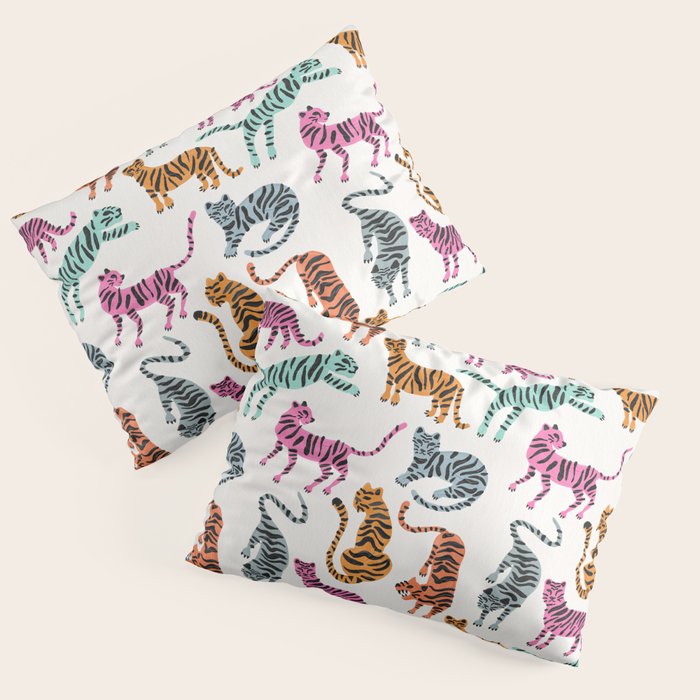 Tiger Collection - Pink & Blue Palette Pillow Sham Gallery Image 3