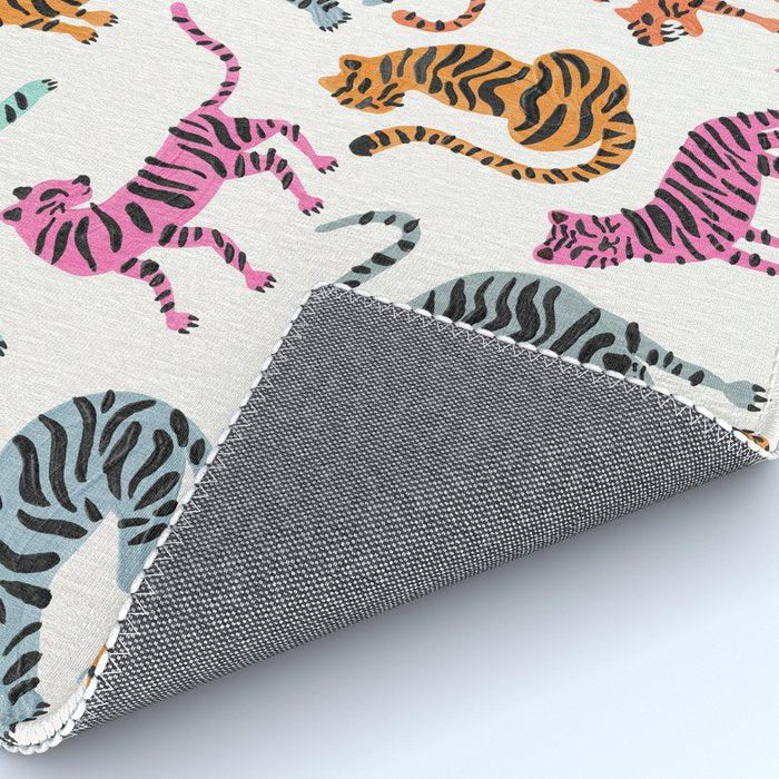 Tiger Collection - Pink & Blue Palette Rug Gallery Image 4