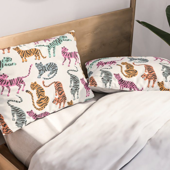 Tiger Collection - Pink & Blue Palette Pillow Sham Gallery Image 2